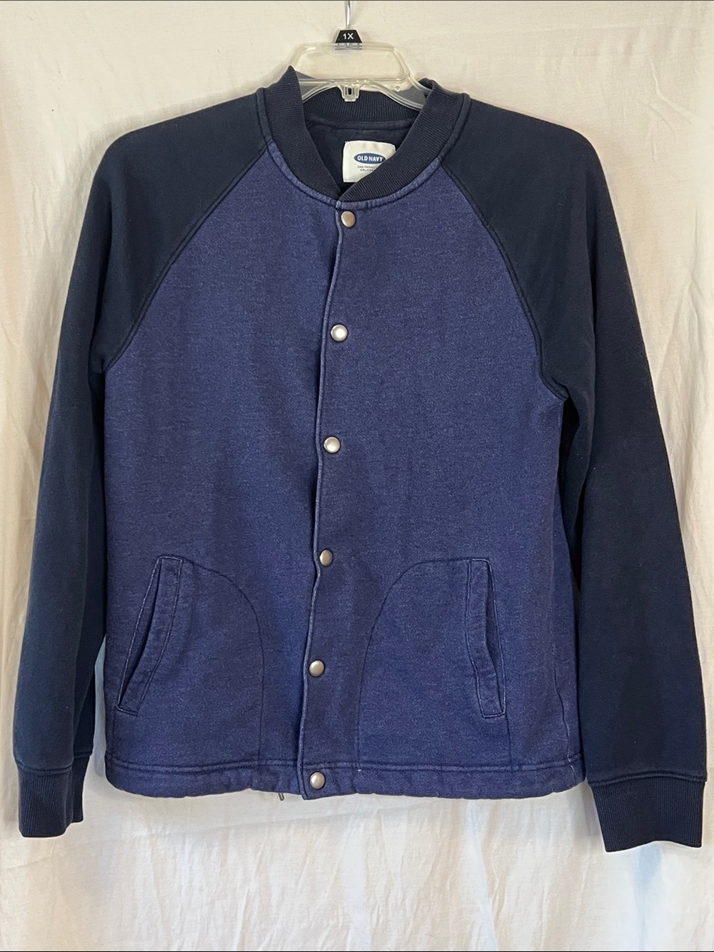 Old Navy Men's Navy & Dark Blue Snap-Front Bomber Jacket